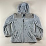 North Face‎ Jacket Girls Large Blue Fuzzy Hooded Full Zip Fleece Denali YOUTH Photo 0