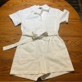 Skies Are Blue White Denim Romper Size Medium Photo 0
