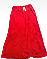 NWT OXXO Catch The City Asymmetric High Waist Red Long Skirt M Photo 0