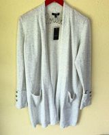 Verve Ami Gray Sweater Cardigan with button accent M Photo 0