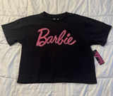 Barbie Cropped T-Shirt Black Pink Rhinestone Y2k Chill Streetwear Bling XL NWT Photo 0