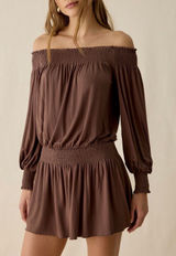 Urban Outfitters Off-The-Shoulder Long Sleeve Mini Dress Photo 0