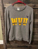 PINK Victoria's Secret Gray Crewneck with Yellow WVU Lettering Photo 0