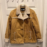 VTG‎ IZ Sport Womens Tan Corduroy Faux Shearling Lined Jacket M Western Rancher Photo 0