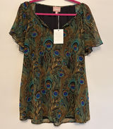 NWT Show Me Your Mumu JUANA TASSEL TUNIC Small‎ Peacock Animal Artsy Boho Flowy Photo 0