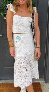 White Midi Skirt Set Photo 0
