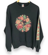 Vintage Sweatshirt Floral Applique DIY Size Large Women Unisex‎ Twee 90s Jerzees Photo 0