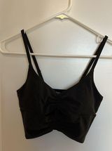 Ruched Black Sports Bra Photo 0
