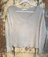 Everlane V-neck cropped long sleeve gray sweater XXS Photo 0