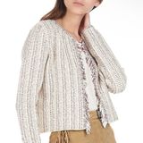 Galinne speckle boucle blazer jacket Open Front Tweed S Photo 0