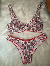 Red & white floral bikini set #summer #floral #swimwear #bikini #cute Photo 0