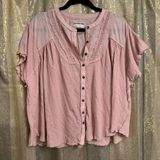 Free People We The Free Blush Pink Sophia Button Down Blouse Small NWOT Photo 0