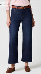 J. Crew Wide Leg Crop High Waisted Dark Wash Jeans Size 28 NWT Photo 0