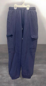 IVIR Womens Medium Navy Blue Fleece Cargo Sweatpants Joggers Cinch Bottom GUC Photo 0