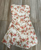 Floral Strapless Dress White Photo 0