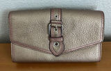 Vtg Wilsons Leather Bifold Wallet For‎ Women Leather Rose Gold Tone Photo 0