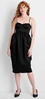 Future Collective Sweetheart Bubble Satin Midi Dress Bustier‎ Elegant Size S Photo 0