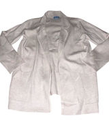 CeCe Ladies Open Front Knit Collared Sweater Cardigan Blazer Tan Beige M EUC Photo 0
