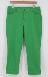 Style & Co Capri Pants Womens 14 Curvy Capri Green Stretch Cropped Excellent Photo 0