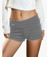 RoseSeek Women's XL Elastic‎ Waist Skinny Mini Shorts Casual Low Rise Y2K Gray Photo 0