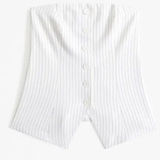 Abercrombie &‎ Fitch The A&F Mara Tailored Button Through Tube Top White Navy XL Photo 0