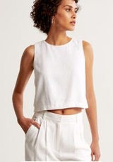 Abercrombie Linen Top White Photo 0