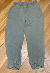 Abercrombie and Fitch Olive Green Jogger Pants‎ Smocked Waist Women Size Small Photo 0