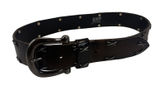 EXP Jeans Leather Belt Studded Whipstitch Brown Y2K Western‎ Grunge Small USA Photo 0