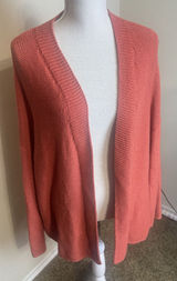 Old Navy Coral red Cardigan‎ open front boyfriend Grab & Go cotton blend sz XL Photo 0