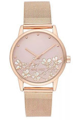 Nine West Women's Quartz Rose Gold-Tone Stainless Steel Mesh Band and Flower‎ Watch, 35mm Photo 0