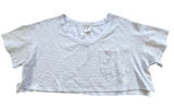 Offline by Aerie White Waffle Knit Crop Top Womens Large V Neck Pocket Coquette Photo 0