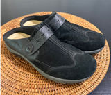 Earth Spirit Womens Gelron Cushion Black Suede Leather Mules Clogs Size 9.5 Photo 0