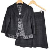 Body by‎ Victoria Plaid Wool Blend Blazer Skirt Suit Set Size 10 Photo 0