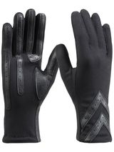 NWT Isotoner Signature Womens Water-Repellent Heritage Chevron Gloves Black S/M Photo 0
