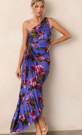 NWT Dress Forum VIOLET FLORAL ASYMMETRIC ONE SHOULDER MAXI DRESS Small S Photo 0