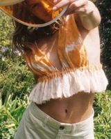 Zara Linen Crop Top Tie Dye Sleeveless Women's Size Small NEW NWT Photo 0