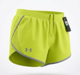 Under Armour Women's Neon Lime Training Shorts with Gray Reflective Trim‎ Photo 0
