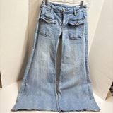 We The Free Hailey Low Rise Bell Bottom Jeans Raw Hem Size 28 Hippie Boho Photo 0