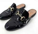 Pascucci Black Patent leather horse bit‎ mules loafers Italy size 37.5 Slides Photo 0