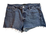 Free Assembly Women's High-Rise‎ Distressed Denim Shorts Size 16 Blue Photo 0