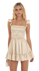 Lucy in the Sky Fit and Flare Dress in Champagne Photo 0