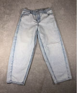 American Eagle Low Rise Baggy Barrel Jeans Women's 10 Reg Light Wash Strigid Photo 0