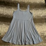 Womens lg American Eagle Blue Gray Heather Knit Fit & Flare Tank Dress w/Shorts Photo 0