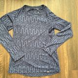 Patagonia Capilene Midweight Baselayer Top Blue Print Long Sleeve Size M Hiking Photo 0