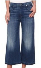 7 For All Mankind High Waist Raw Hem Culottes Jeans Photo 0