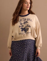 Altard State Barcelona Floral Cropped Sweatshirt Size Medium - C59-018 Photo 0