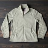 Barrage Collection Women's Fleece Jacket Quilted Arms Zip Up‎ Light Green Size M Photo 0