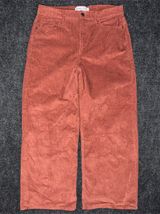 Old Navy Extra High Rise Wide Leg Corduroy Pants Copper Moon Womens 10 Retro 70s Photo 0