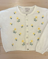 Sincerly Jules Cream Floral Embroidered Button Cardigan Sweater Photo 0