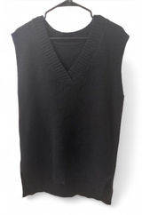 oversized Sweater Vest Black Photo 0